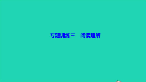 九年级英语全册专题训练三阅读理解作业课件新版人教新目标版