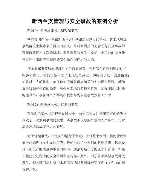 新西兰支管理与安全事故的案例分析