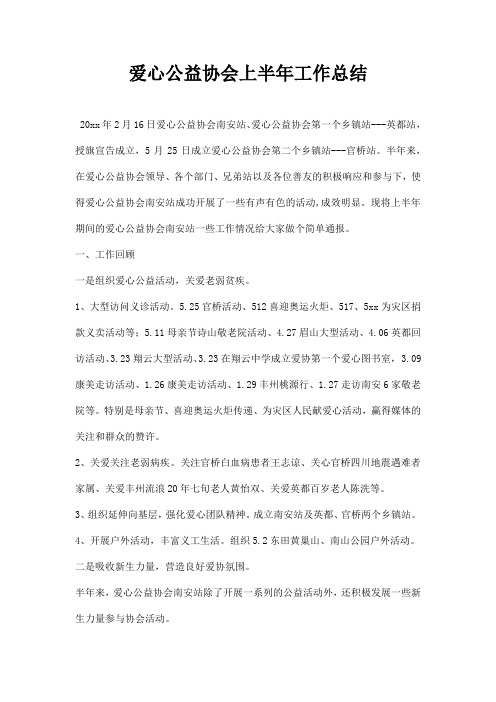 爱心公益协会工作总结