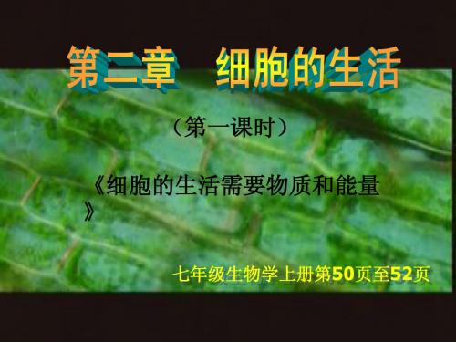 细胞的生活需要物质和能量____公开课课件精品.ppt