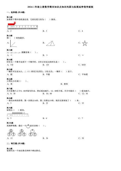 2024二年级上册数学期末知识点知识巩固与拓展延伸卷突破版