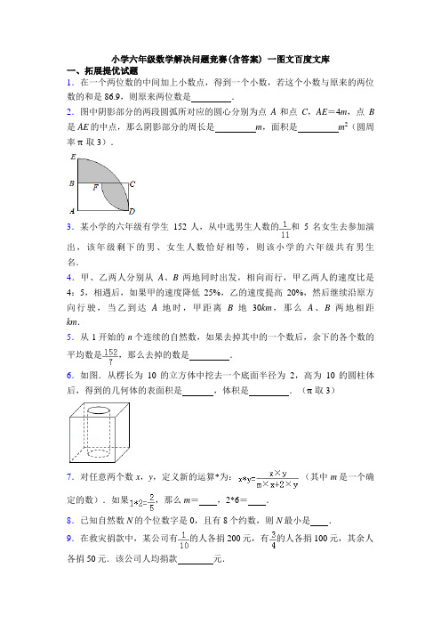 小学六年级数学解决问题竞赛(含答案) 一图文百度文库