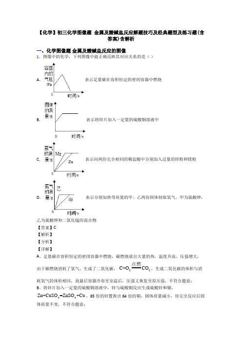 【化学】初三化学图像题 金属及酸碱盐反应解题技巧及经典题型及练习题(含答案)含解析