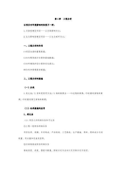 环评技术方法工程分析要点