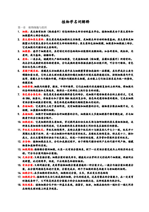 植物学名词解释