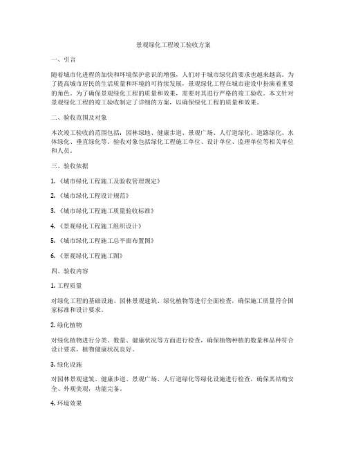 景观绿化工程竣工验收方案