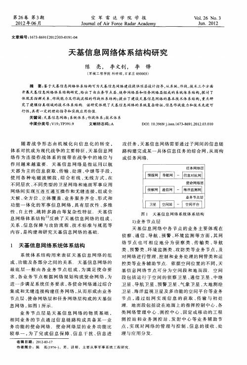 天基信息网络体系结构研究