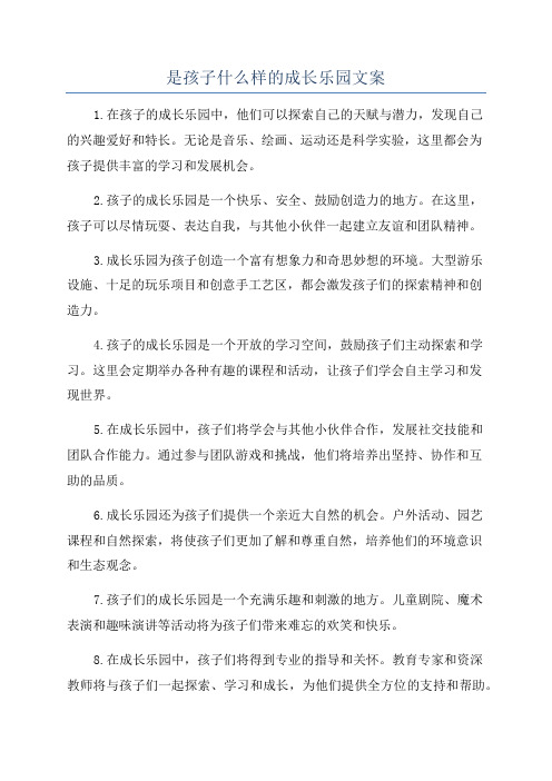 是孩子什么样的成长乐园文案