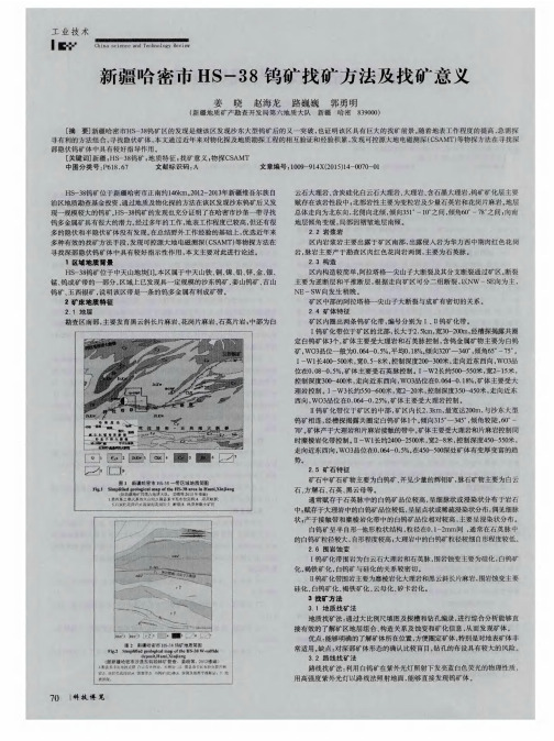 新疆哈密市HS-38钨矿找矿方法及找矿意义