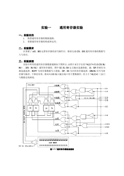 计算机组成原理实验报告实验2.3.2 通用寄存器实验