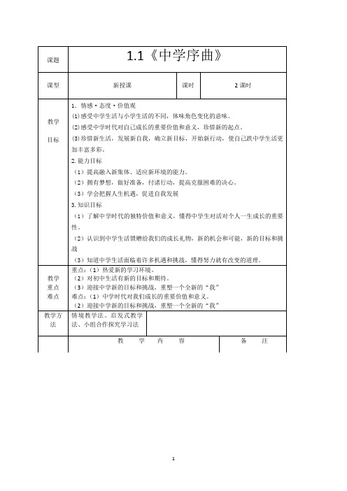 1.1中学序曲 按模板排版