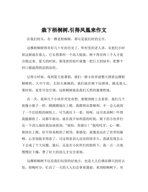 栽下梧桐树,引得凤凰来作文