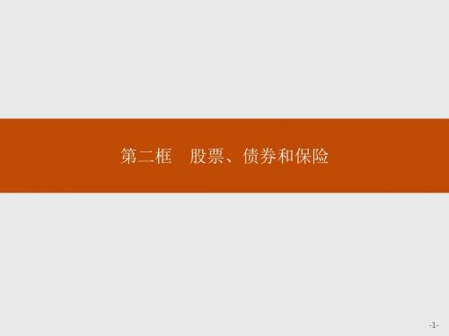 高一政治人教版必修1课件：2.6.2 股票、债券和保险