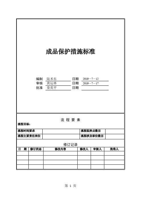 万科成品保护措施标准-10页word资料