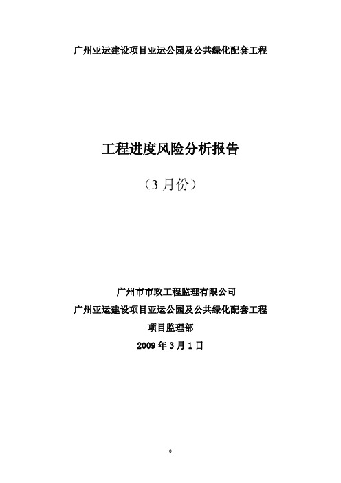 进度风险分析报告3月份