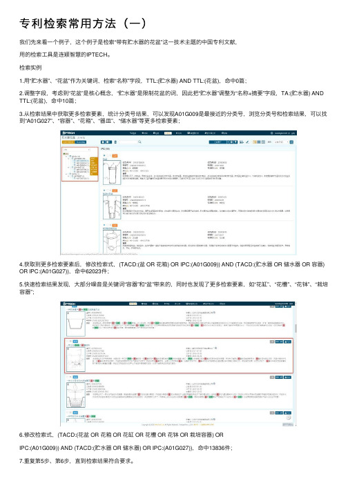 专利检索常用方法（一）