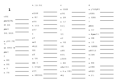 新概念第一册单词练习(完整版)