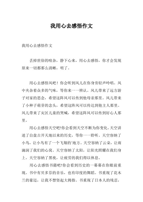 我用心去感悟作文
