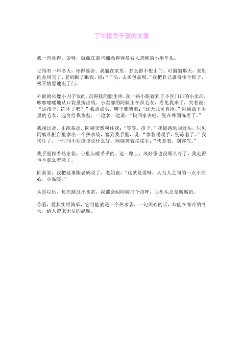 丁立梅关于爱的文章