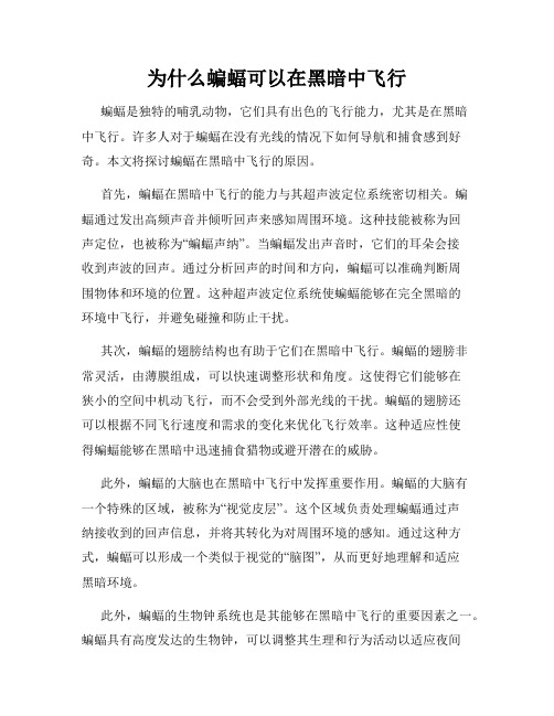 为什么蝙蝠可以在黑暗中飞行