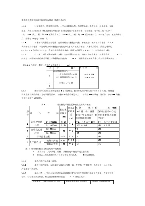 建筑地基基础工程施工质量验收规范(强制性条文)