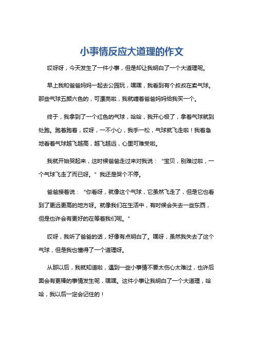 小事情反应大道理的作文