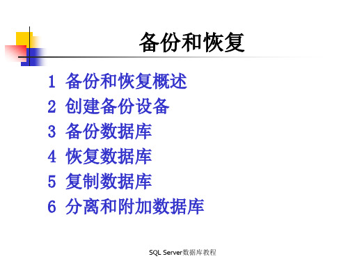 SQL Server数据库教程-备份与恢复