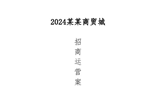 2024年商贸城招商运营方案