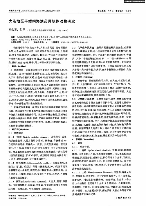 大连地区半鳃纲海滨药用软体动物研究