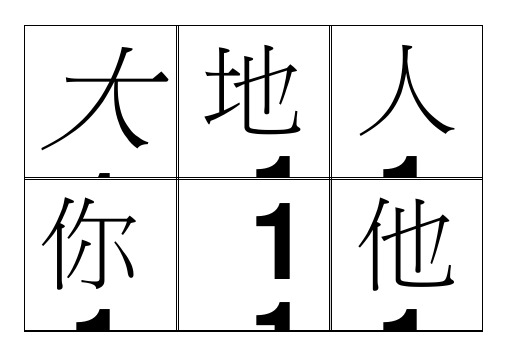 2018人教版小学一年级生字表(上册)卡片模板(田字格)