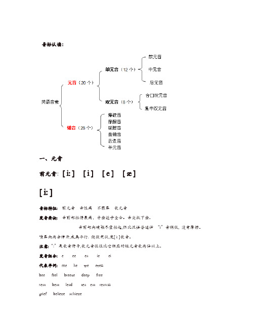 【推荐】人教pep版音标认读(完全版)