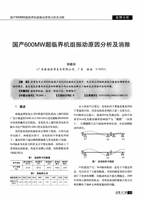 国产600MW超临界机组振动原因分析及消除