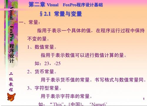 VFP二级讲稿VFP(新2)