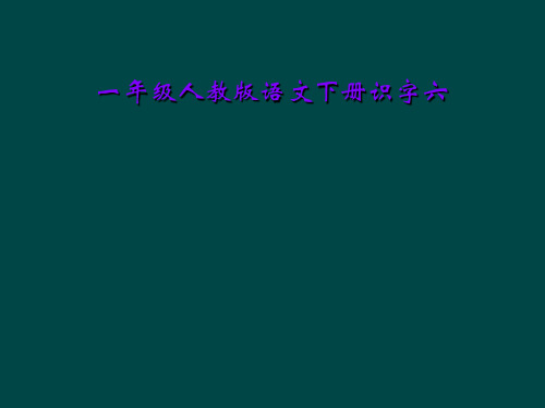 一年级人教版语文下册识字六