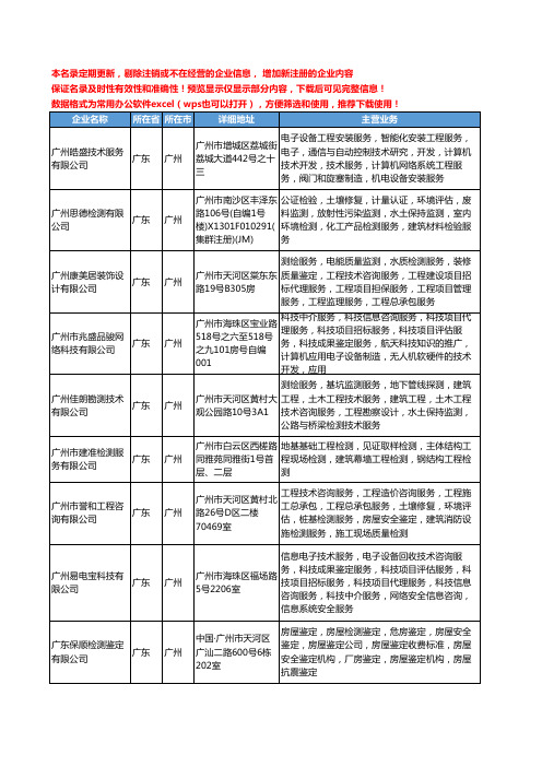 新版广东省广州安全鉴定检测工商企业公司商家名录名单联系方式大全35家