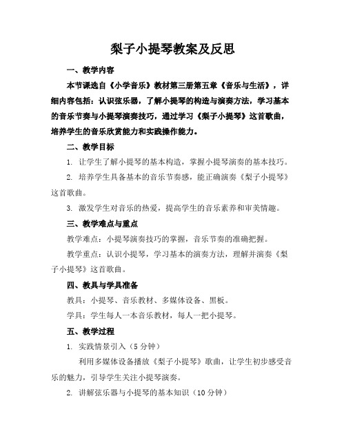 梨子小提琴教案及反思