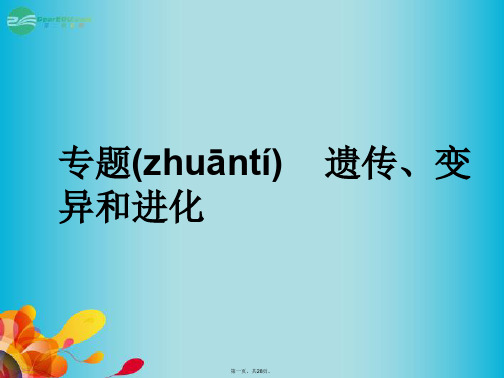 高考生物 研讨会生物资料 遗传、变异进化课件 新人教版