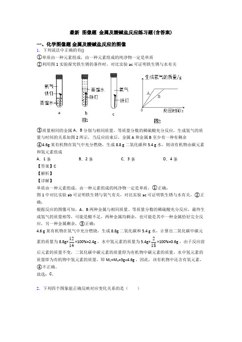 最新 图像题 金属及酸碱盐反应练习题(含答案)