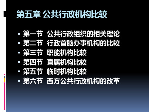 第五章公共行政机构比较
