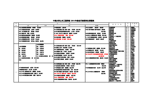 中南大学土木工程2014年春全日制硕士生专业课课表3.22