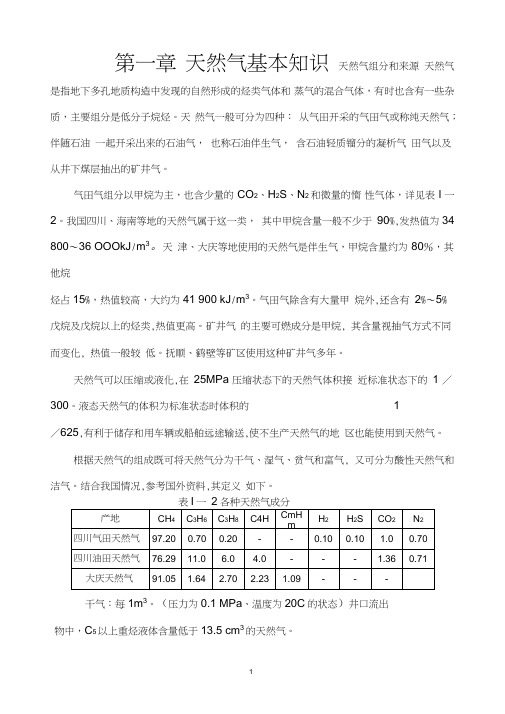 天然气组分和来源