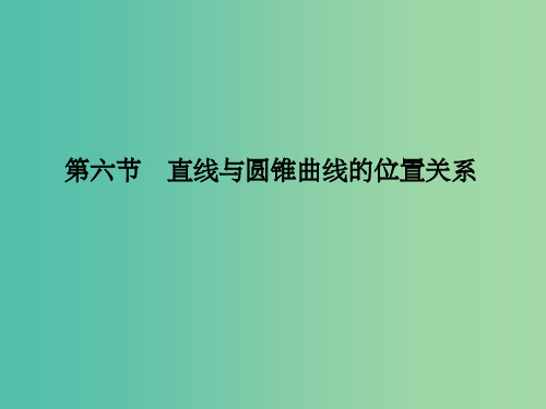 高考数学复习 第九章 第六节 直线与圆锥曲线的位置关系课件 文