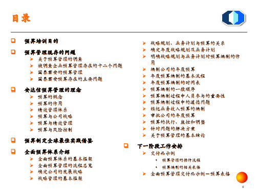 BPR项目之全面预算体系介绍50张课件