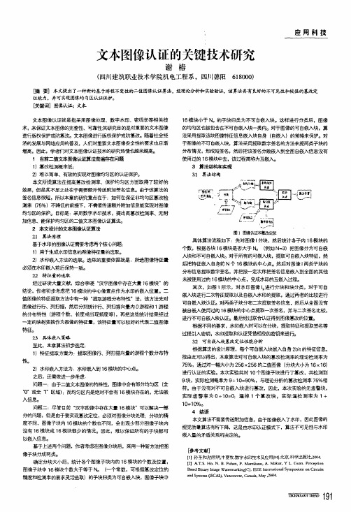 文本图像认证的关键技术研究