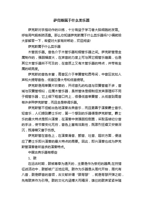 萨克斯属于什么类乐器