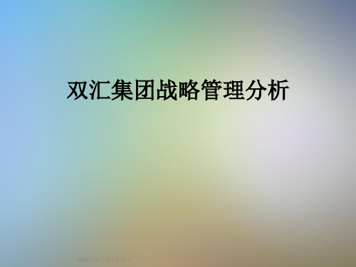 双汇集团战略管理分析