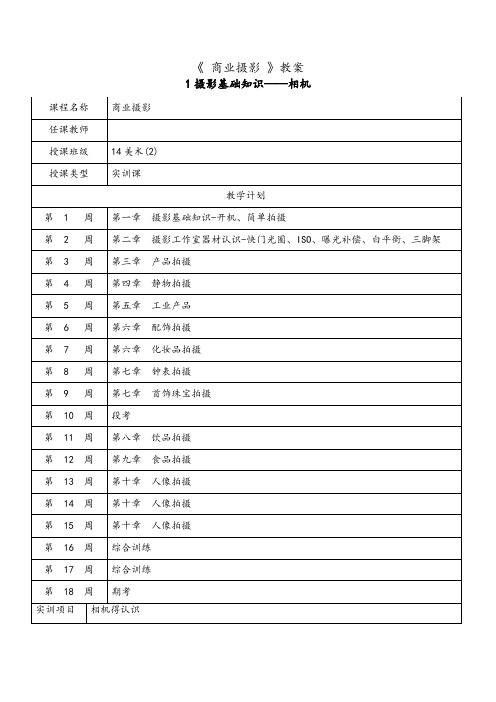 商业摄影教案