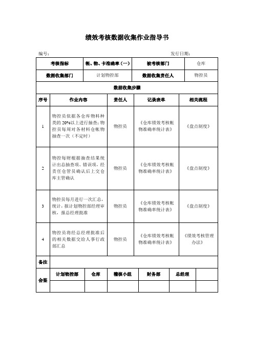 绩效考核数据收集作业指导书--仓库