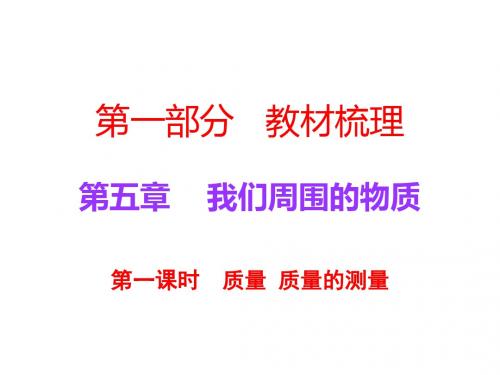 中考物理(粤教沪科版)总复习课后作业课件：第一部分 