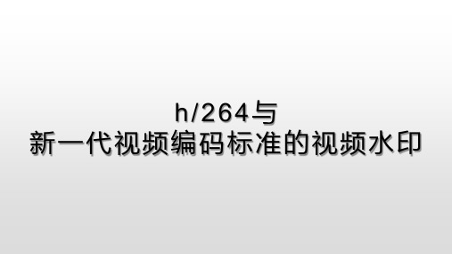 h.264与压缩域视频水印